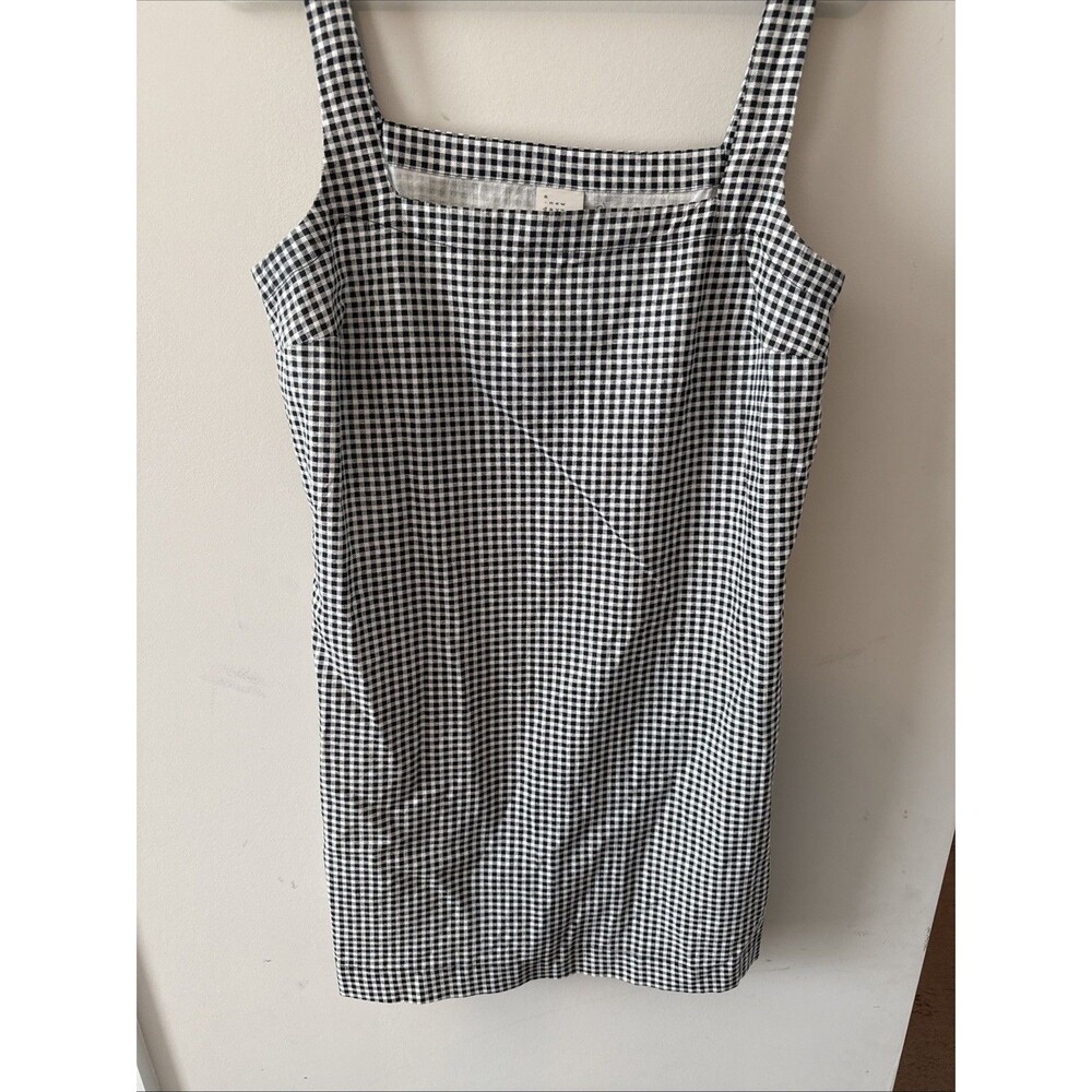 A New Day Target - Black & White Gingham Square Neck Mini Dress Small S